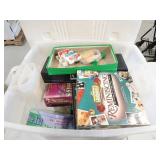 Lot of Misc. Board Games & Related in Lidded Tote
