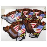 Lot of 5 Large 14" Born To Ride Eagle Jacket Back