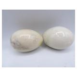 Lot of 2 Vintage Polished Marble Egg Stones
