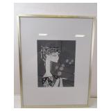 Pop Art B&W Painting of A Woman by India G.