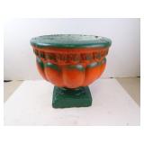 Vintage Concrete Pedestal Planter Pot 14" Wide