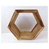 Hexagonal Wood Wall Shelf 10" x 12"