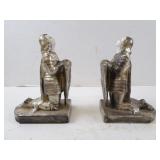 Vintage Joan Of Arc Porcelain Bookends 6" Tall
