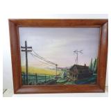 Country Farm Painting in Frame by Ha John 27" x