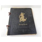 Antique Scrap Book with Newspaper Clippings & Art