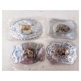 Lot of 4 New Western Style Belt Buckles