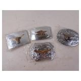 Lot of 4 New Western Style Belt Buckles