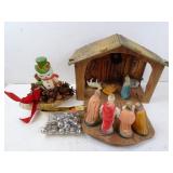 Lot of Vintage Christmas Items - Nativity Snowman