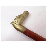 Vintage Brass Horse Head Cane 34"