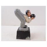Vintage Metal Man Bowling Desk Ornament 6"