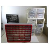 Lot of Small Parts Organizers With Contents