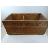 Vintage Old Monk Olive Oil Wood Crate