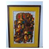 1975 Prasarn Artist Signed Buddha Heads Painting