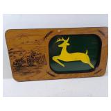 18" x 10" John Deere Wood Frame Wall Art