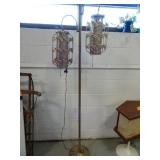 1950s MCM Double Hanging Brass Leaf Floor Lamp