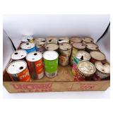 Lot of Vintage Flat Top Soda Cans - Kroger Red