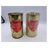 Lot of 2 Vintage Chief Oshkosh Beer Cans - As is