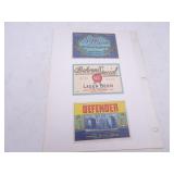 Lot of 3 Vintage Kewaunee WI Beer Bottle Labels -