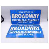 Lot of 2 Vintage Broadway Chevrolet/Oldsmobile