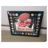 NFL Teams Miller High Life Bar Mirror 19" x 16"