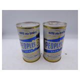Lot of 2 Vintage Peoples Beer Oshkosh WI Cans