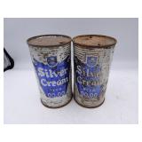 Pair of Vintage Silver Cream Menominee Mich. Flat