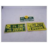 Lot of 3 1960s Green Bay Packers Bumper Stickers
