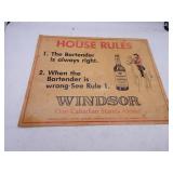 Vintage Windsor Canadian Whiskey Cardboard Sign