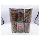 Lot of 6 Vintage Chief Oshkosh  WI Flat Top Beer