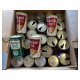 Tall Box of Vintage Beer Cans
