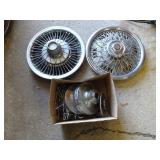 Lot of Misc Vintage Car Hubcaps & Related