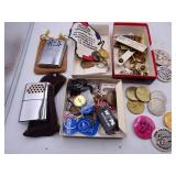 Lot of Misc Vintage Pins Keychains & Related