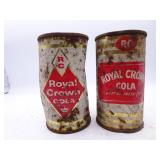 Lot of 2 Vintage RC Royal Crown Cola Flat Top