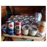 Lot of Vintage International Beer Cans