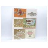 Lot of Vintage Lomira WI Beer Bottle Labels -