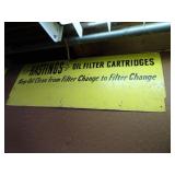 Vintage Hastings Oil Filter Metal Sign 29"x10" -