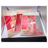 Lot of 3 Vintage 1950s Champion Line Nude Posters