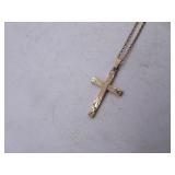 Gold-Filled Tri-Tone Cross on 16" GF Chain -
