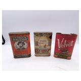 Lot of 3 Antique Small Tobacco Tins