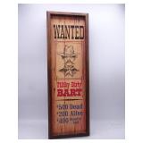 Framed Novelty Wanted Poster 6.5"x19"