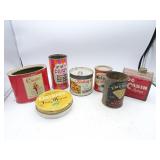 Assorted Vintage & Antique Food Tins & Related