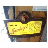Vintage Leinenkugel Beer On Top Lighted Clock Bar