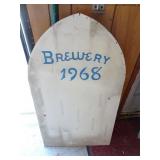 Vintage "Brewery 1968" Handmade Wood Gravestone