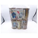 Lot of 6 Vintage Pabst Blue Ribbon Flat Top Beer