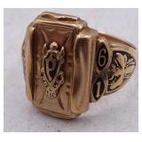 10k Yellow Gold 1961 Mens Class Ring "P" 8.66gtw