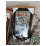 New Miller High Life Bobcat Framed Bar Mirror