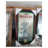 New Miller High Life Crappie Framed Bar Mirror