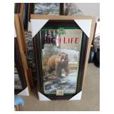 New Miller High Life Brown Bear Framed Bar Mirror