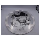 Vintage MCM 1960 White-Tail Deer Aluminum Tray