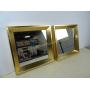 Set of Gold Framed Mirrors - 14.5x14.5